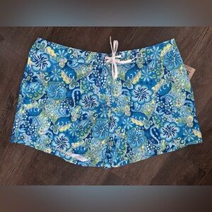 "Lucy in the Sky" Womens Xelos Board Shorts Regular Rise Blue Green White 14 NWT